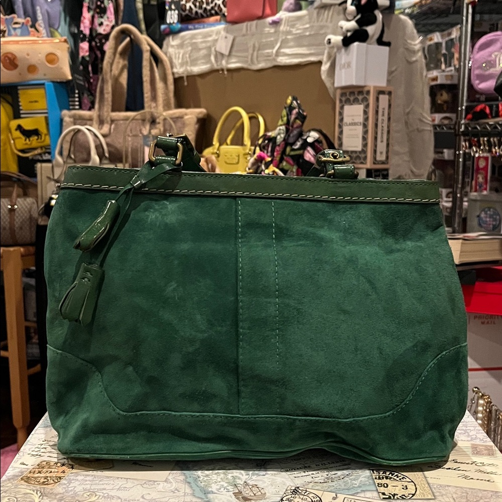 Vintage Coach Hamptons Suede Tassel Satchel Bag